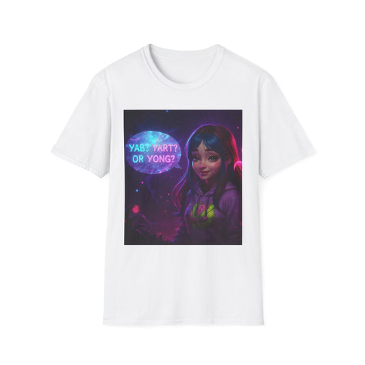 Yab? Yart? Or Yong? Neon Cybergirl Graphic T-Shirt