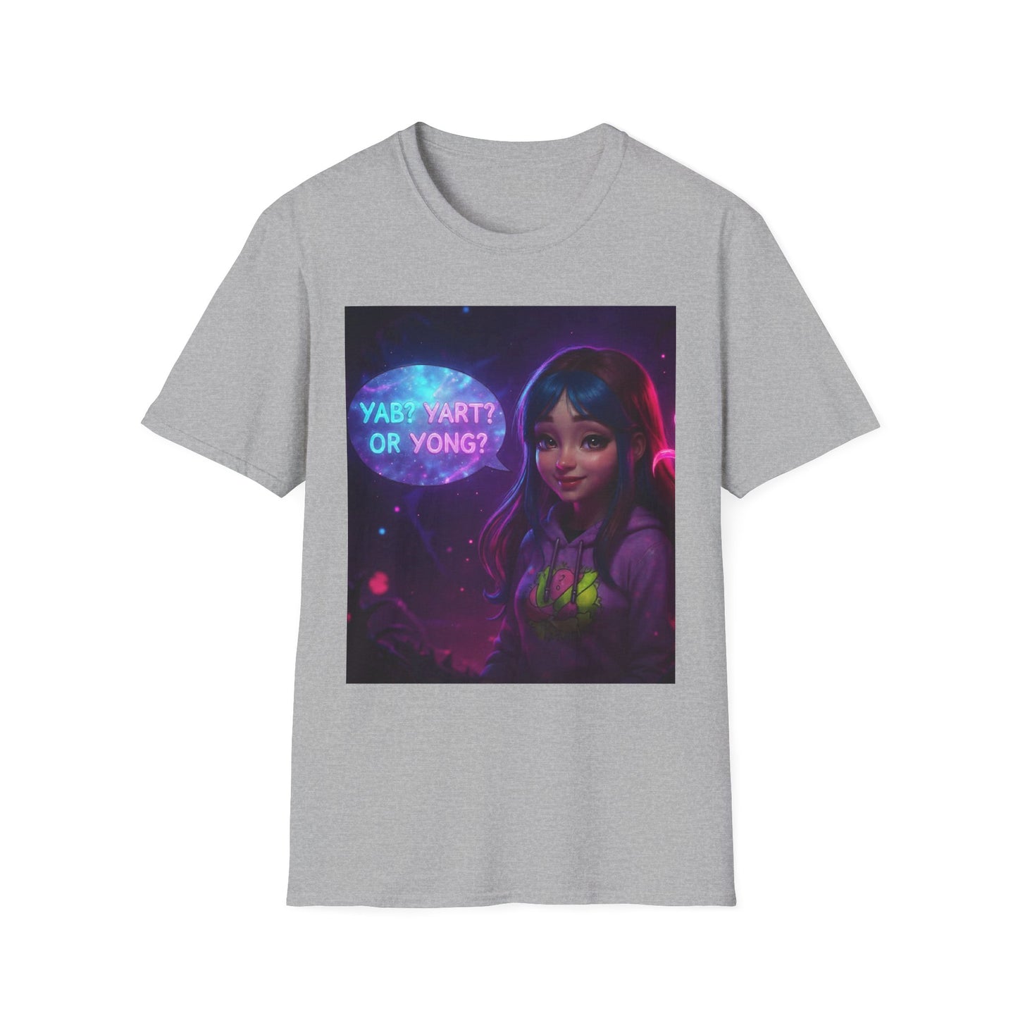 Yab? Yart? Or Yong? Neon Cybergirl Graphic T-Shirt