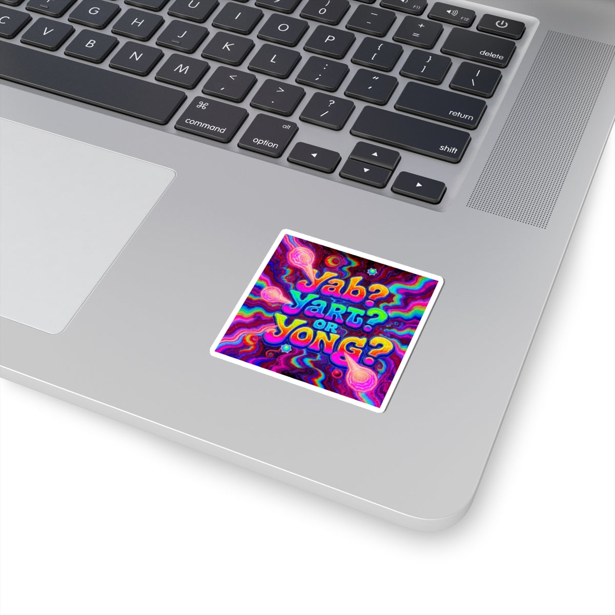 Psychedelic "Yab? Yart? Or Yong?" Kiss-Cut Sticker — Colorful Trippy Laptop Decal