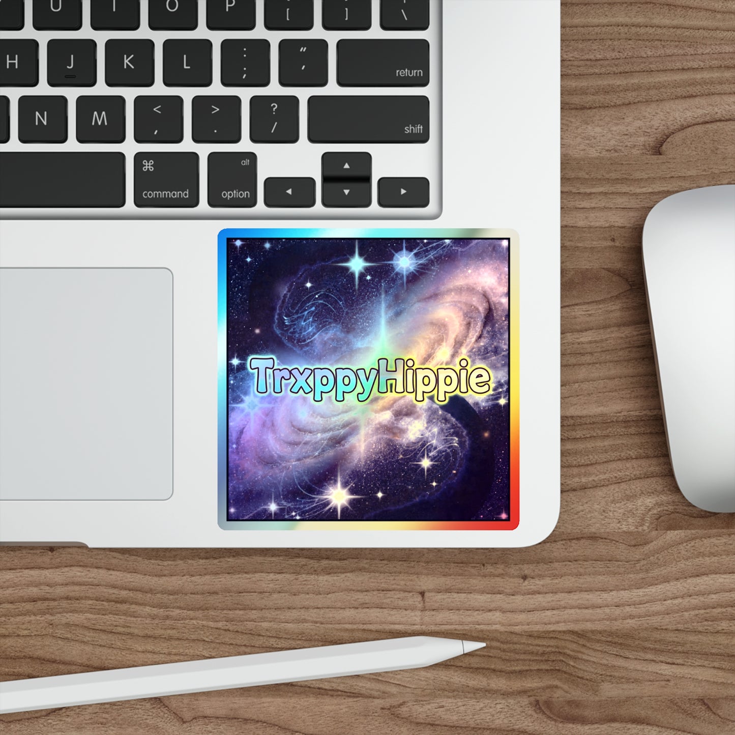Holographic Galaxy Die-Cut Sticker — TrxppyHippie Rainbow Space Decal