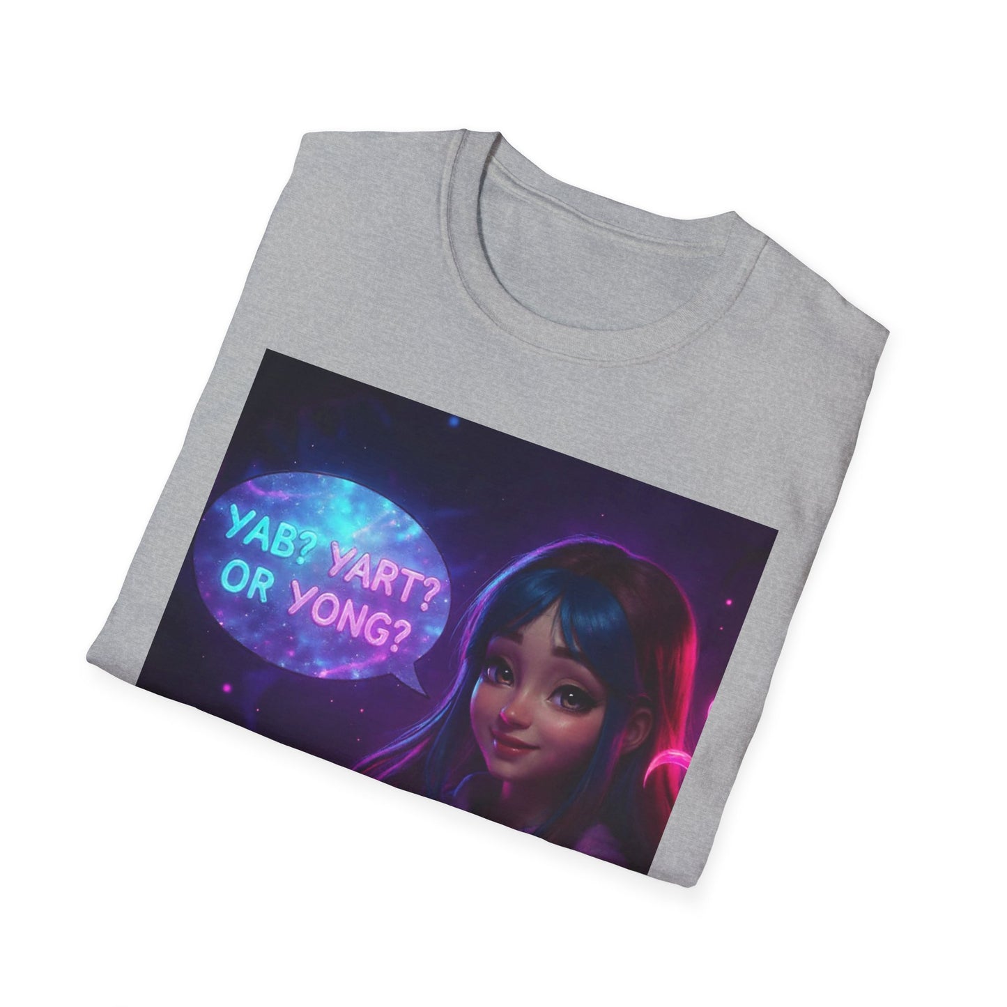 Yab? Yart? Or Yong? Neon Cybergirl Graphic T-Shirt