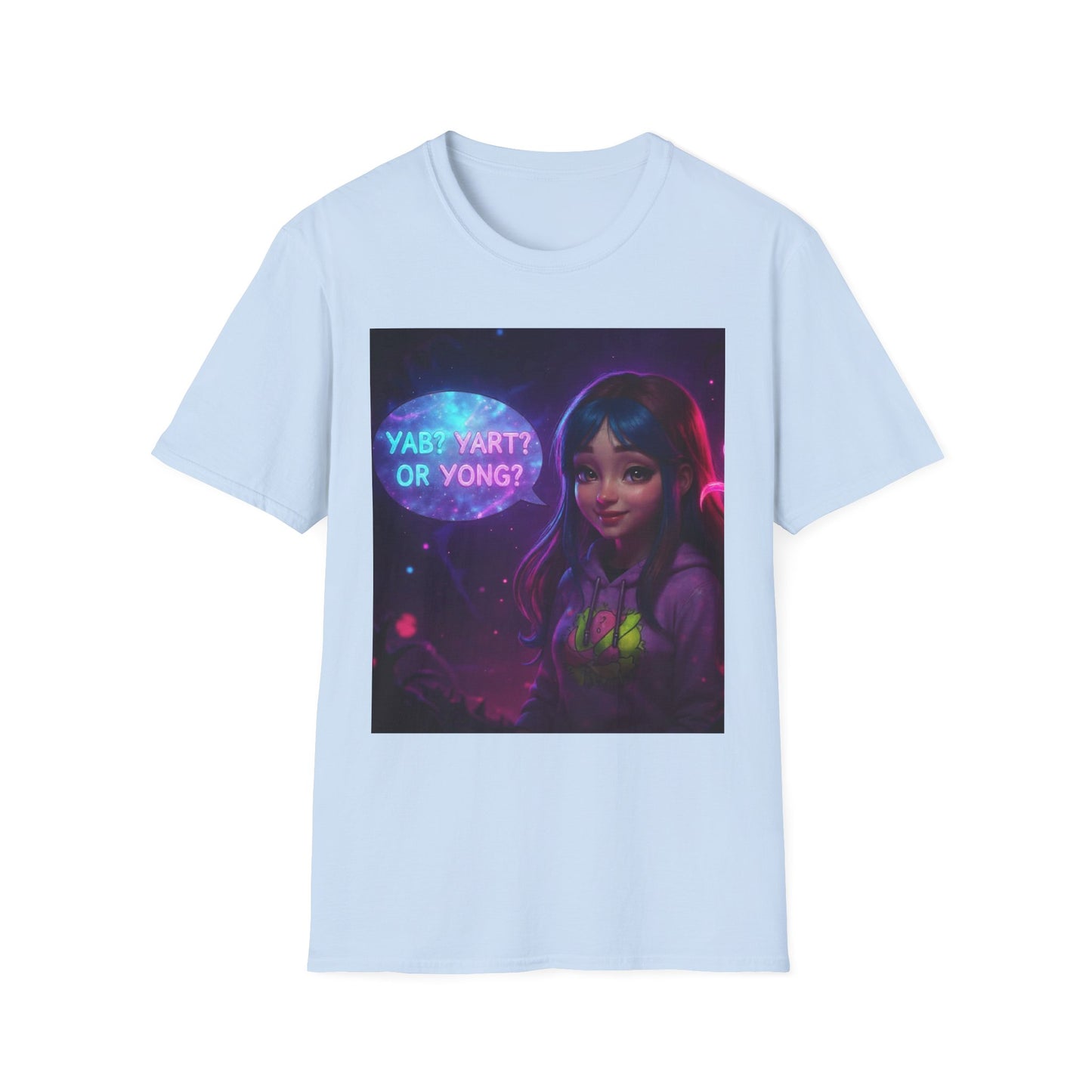 Yab? Yart? Or Yong? Neon Cybergirl Graphic T-Shirt