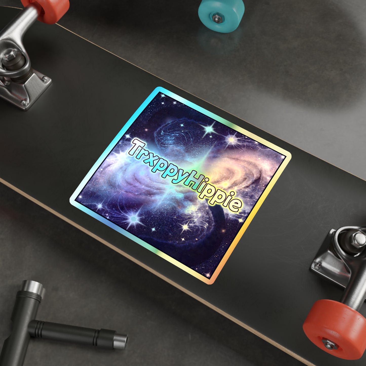 Holographic Galaxy Die-Cut Sticker — TrxppyHippie Rainbow Space Decal