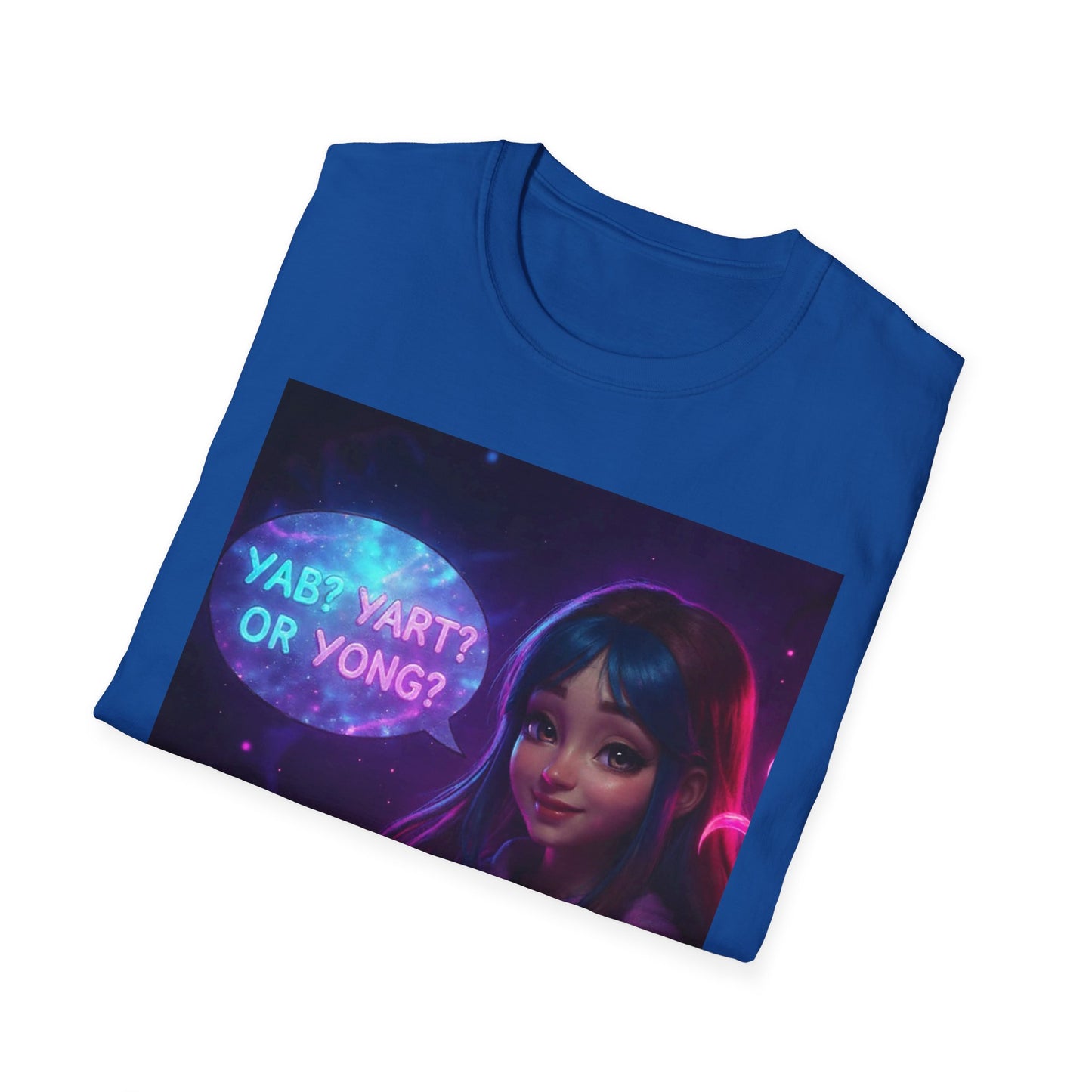 Yab? Yart? Or Yong? Neon Cybergirl Graphic T-Shirt