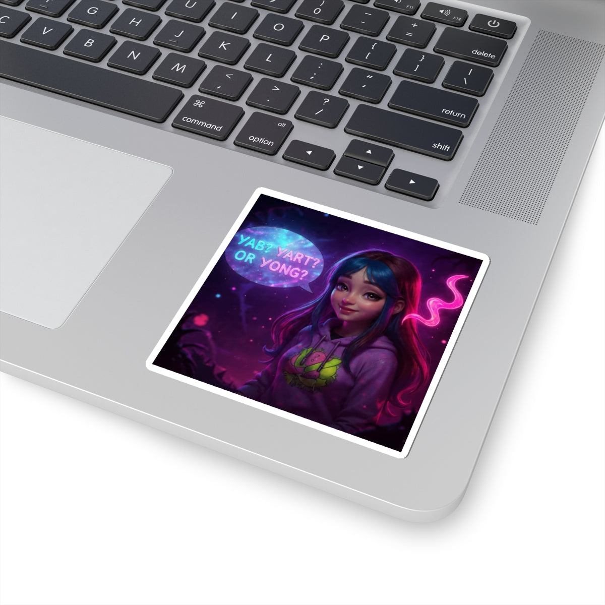 Copy of Psychedelic "Yab? Yart? Or Yong?" Kiss-Cut Sticker — Colorful Trippy Laptop Decal