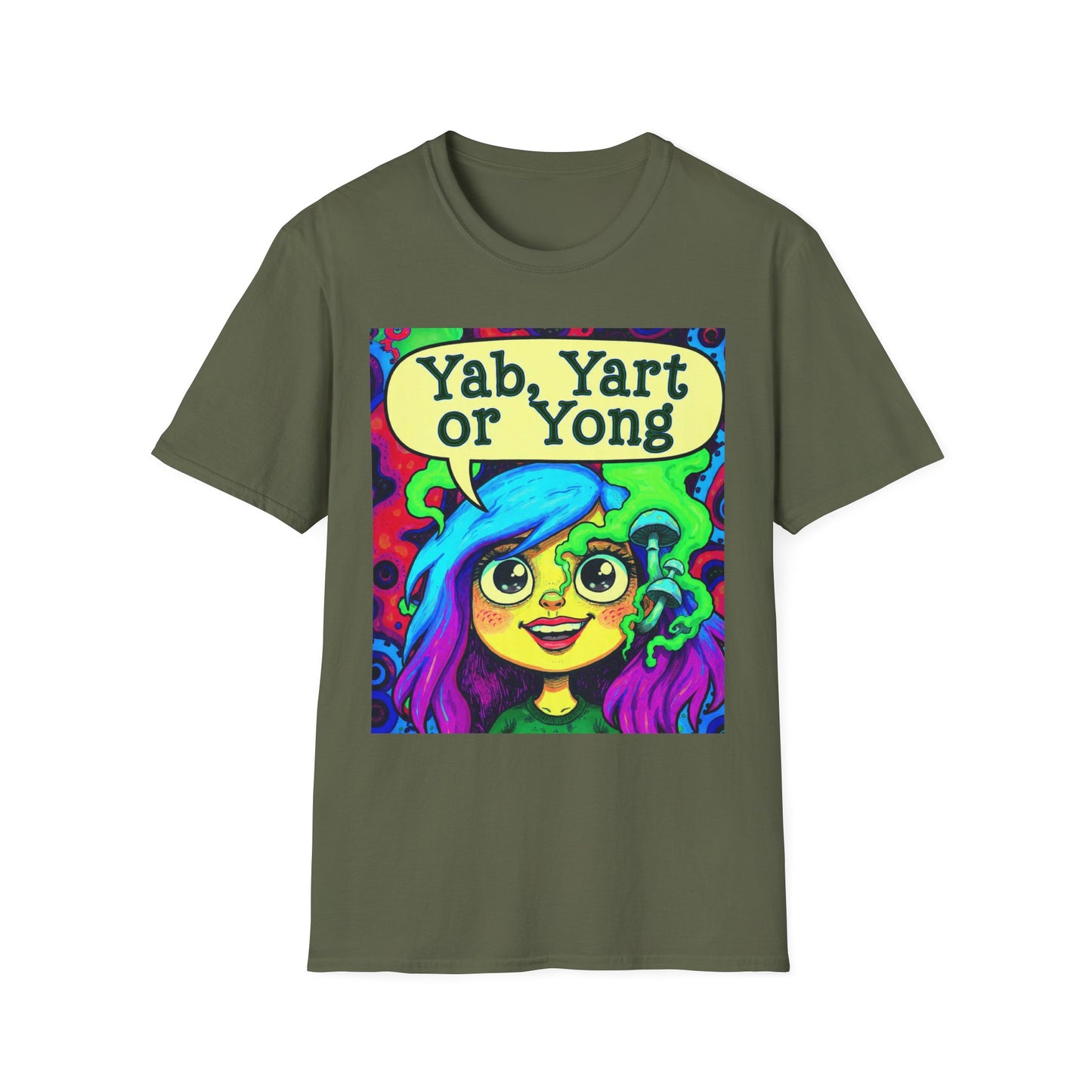 Yab, Yart or Yong Graphic T-Shirt — Colorful Psychedelic Girl Art