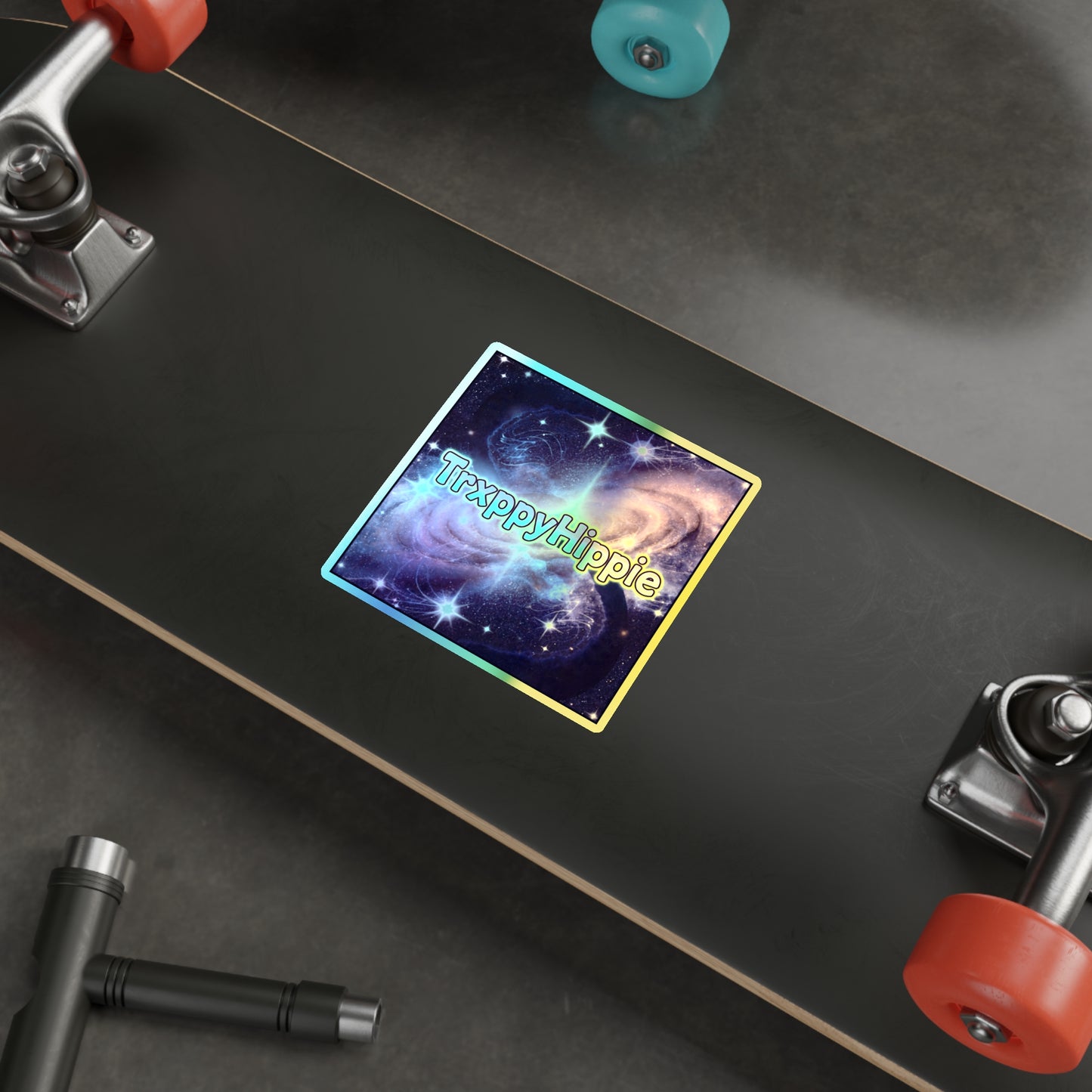 Holographic Galaxy Die-Cut Sticker — TrxppyHippie Rainbow Space Decal
