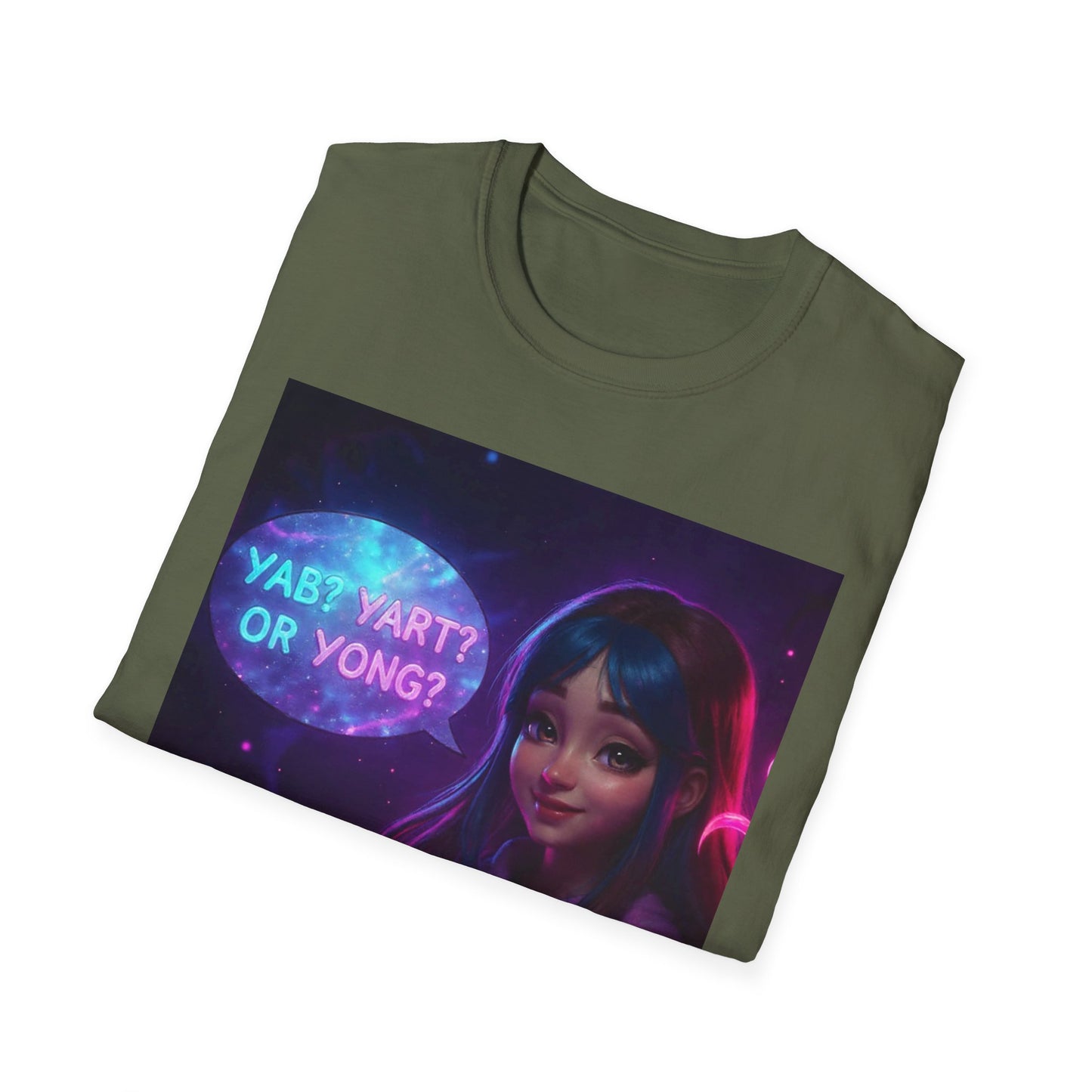 Yab? Yart? Or Yong? Neon Cybergirl Graphic T-Shirt