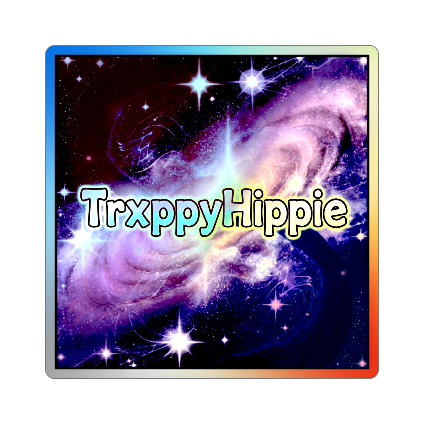 Holographic Galaxy Die-Cut Sticker — TrxppyHippie Rainbow Space Decal