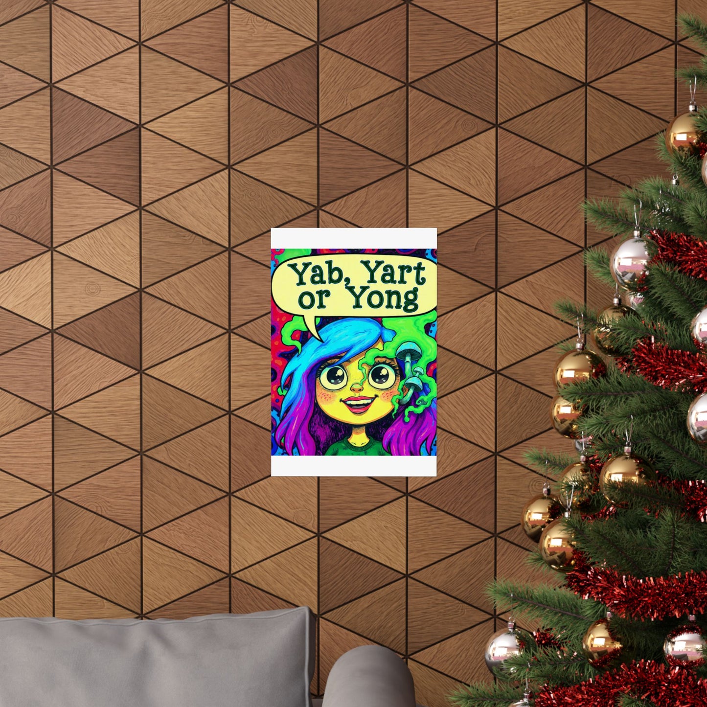 Psychedelic Cartoon Poster — "Yab, Yart or Yong" Matte Vertical Art Print