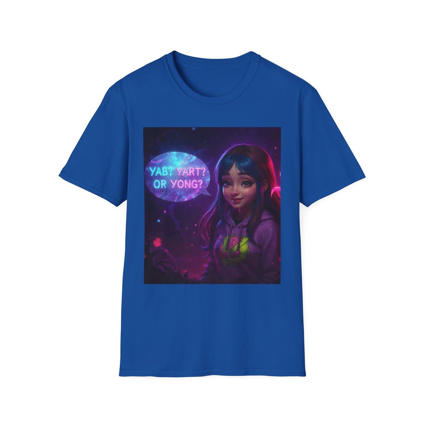 Yab? Yart? Or Yong? Neon Cybergirl Graphic T-Shirt