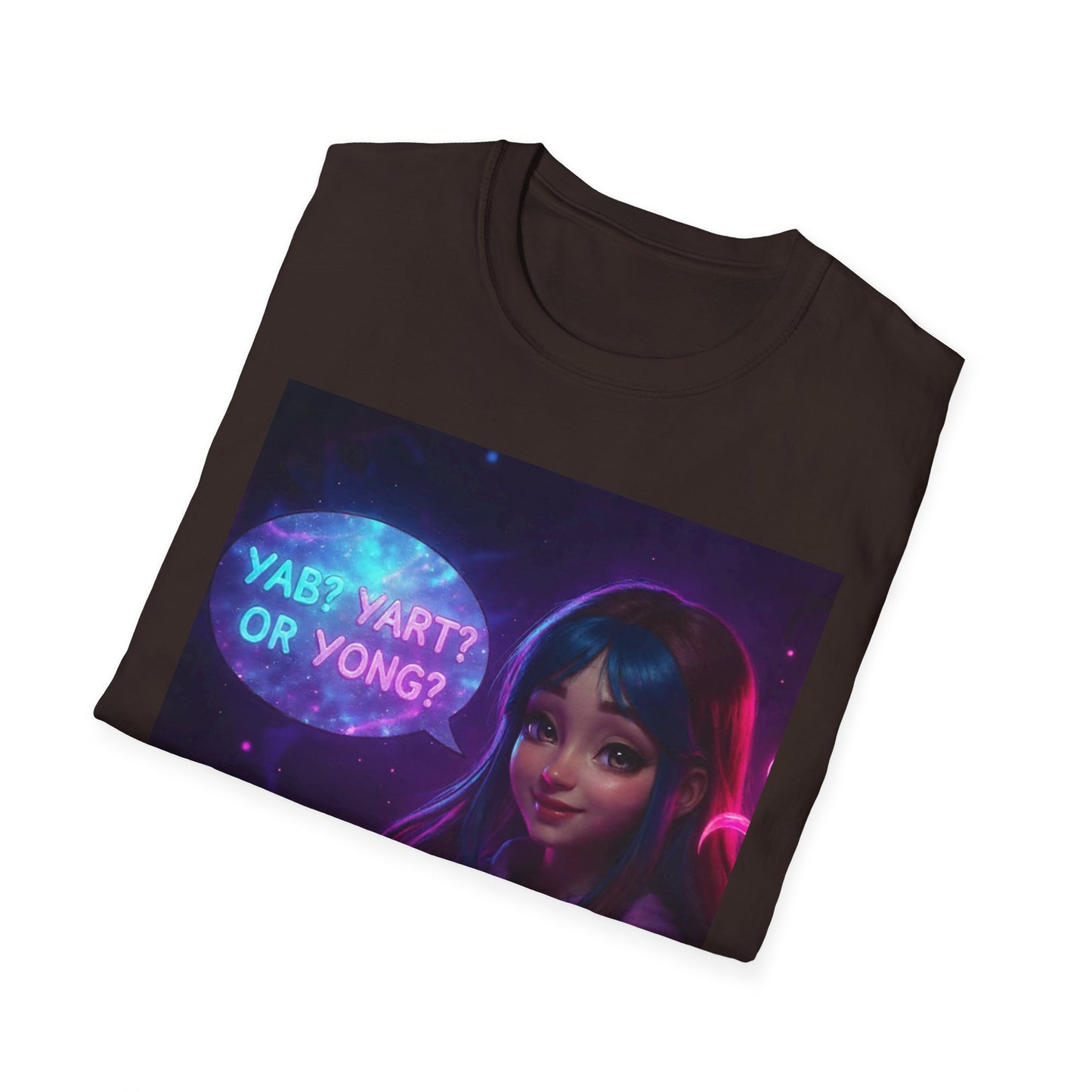 Yab? Yart? Or Yong? Neon Cybergirl Graphic T-Shirt