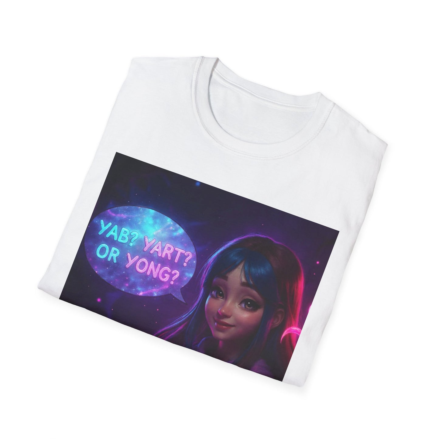 Yab? Yart? Or Yong? Neon Cybergirl Graphic T-Shirt