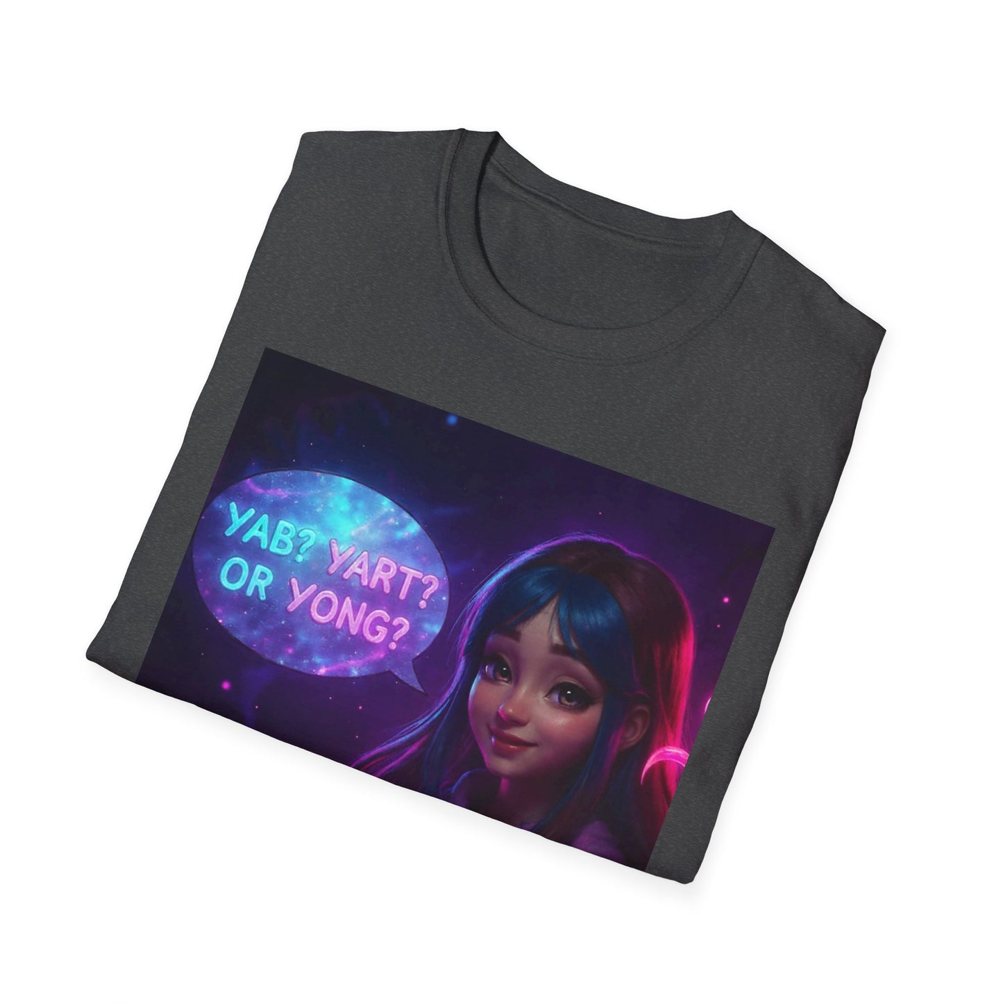 Yab? Yart? Or Yong? Neon Cybergirl Graphic T-Shirt