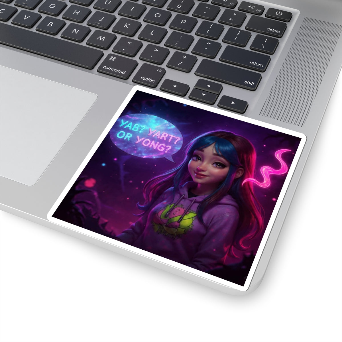 Copy of Psychedelic "Yab? Yart? Or Yong?" Kiss-Cut Sticker — Colorful Trippy Laptop Decal