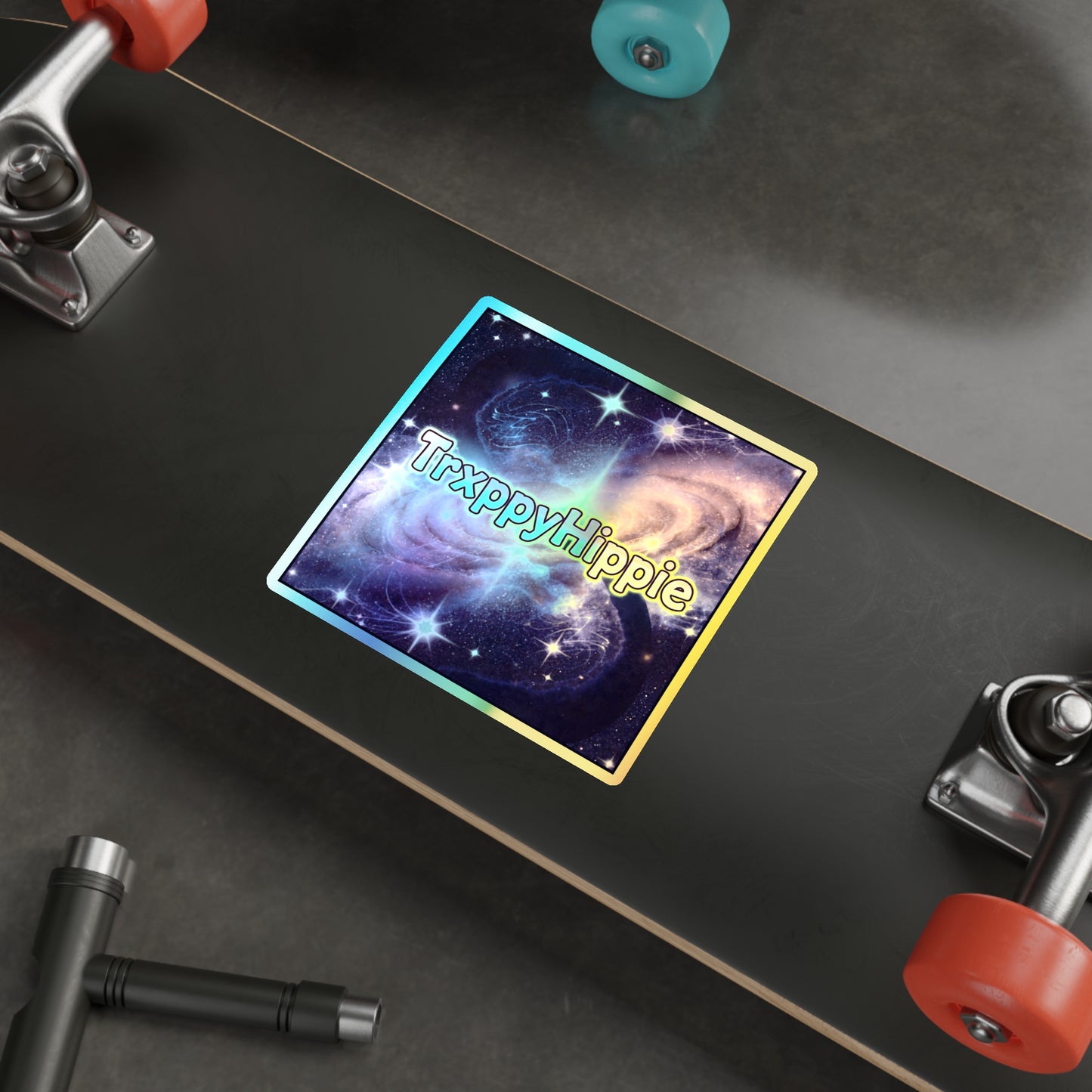 Holographic Galaxy Die-Cut Sticker — TrxppyHippie Rainbow Space Decal