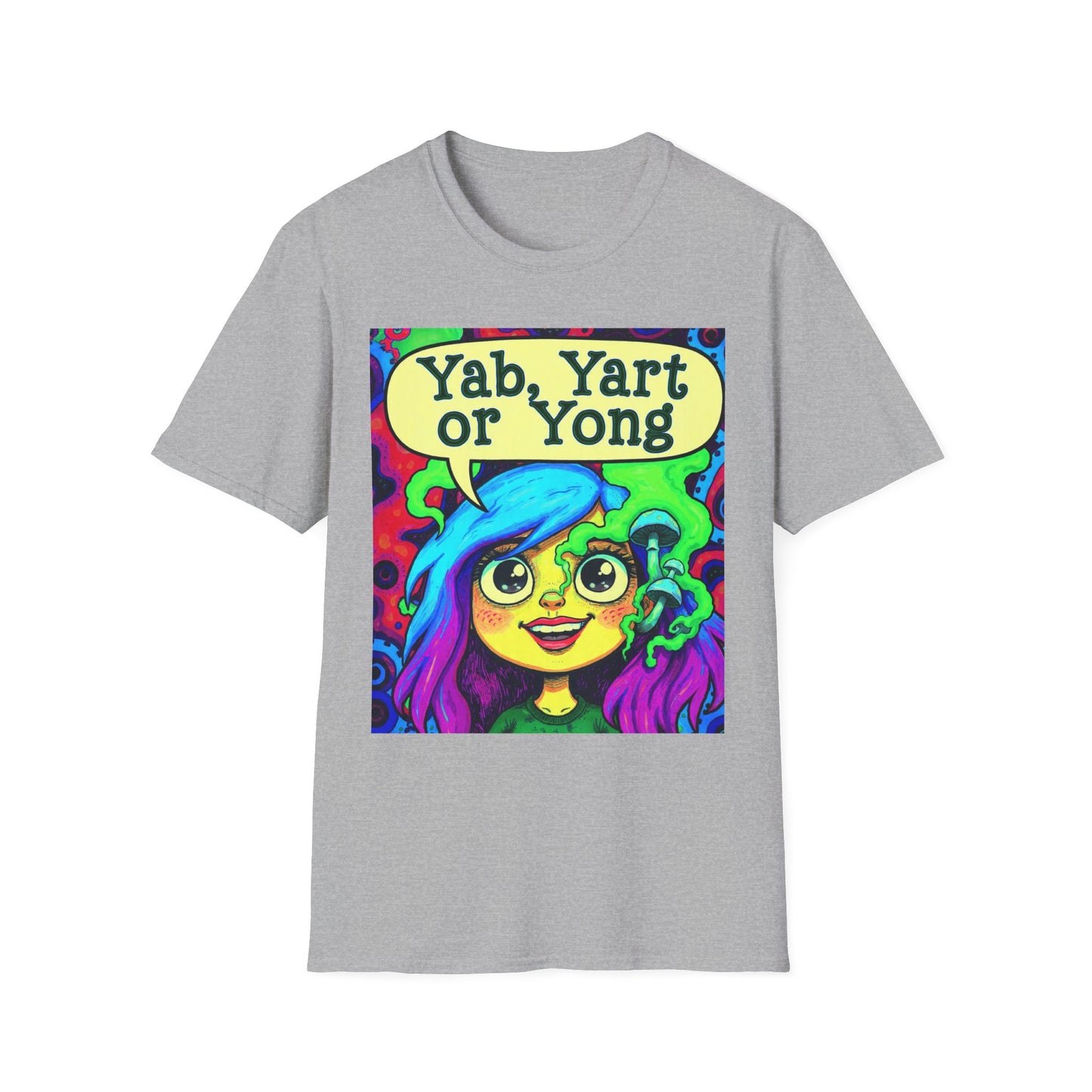 Yab, Yart or Yong Graphic T-Shirt — Colorful Psychedelic Girl Art