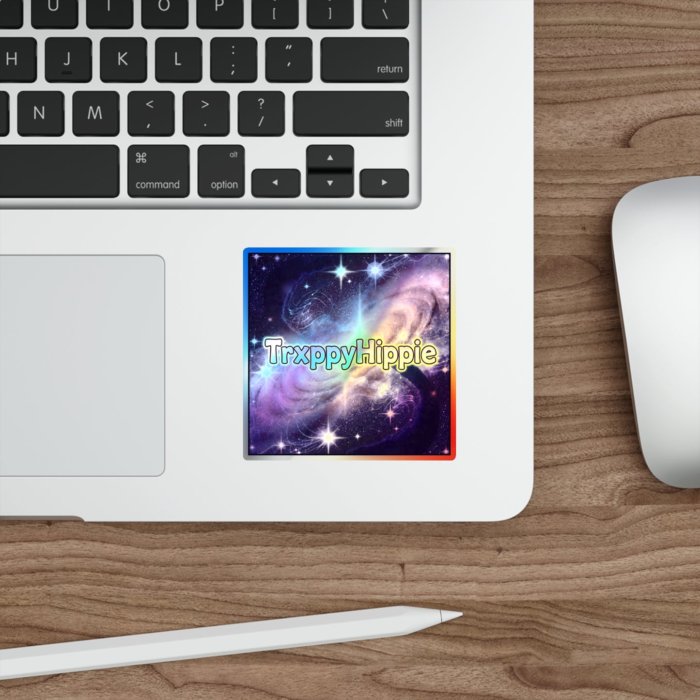 Holographic Galaxy Die-Cut Sticker — TrxppyHippie Rainbow Space Decal
