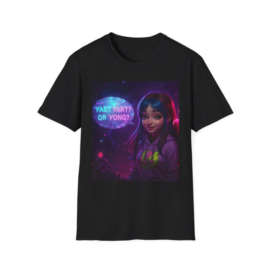 Yab? Yart? Or Yong? Neon Cybergirl Graphic T-Shirt