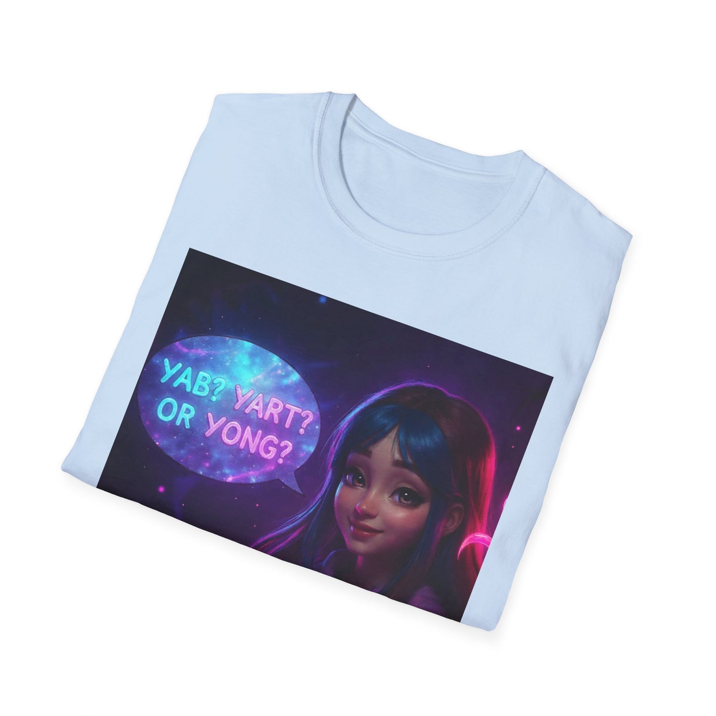 Yab? Yart? Or Yong? Neon Cybergirl Graphic T-Shirt