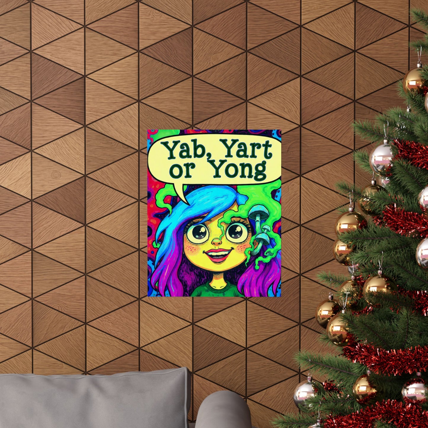 Psychedelic Cartoon Poster — "Yab, Yart or Yong" Matte Vertical Art Print