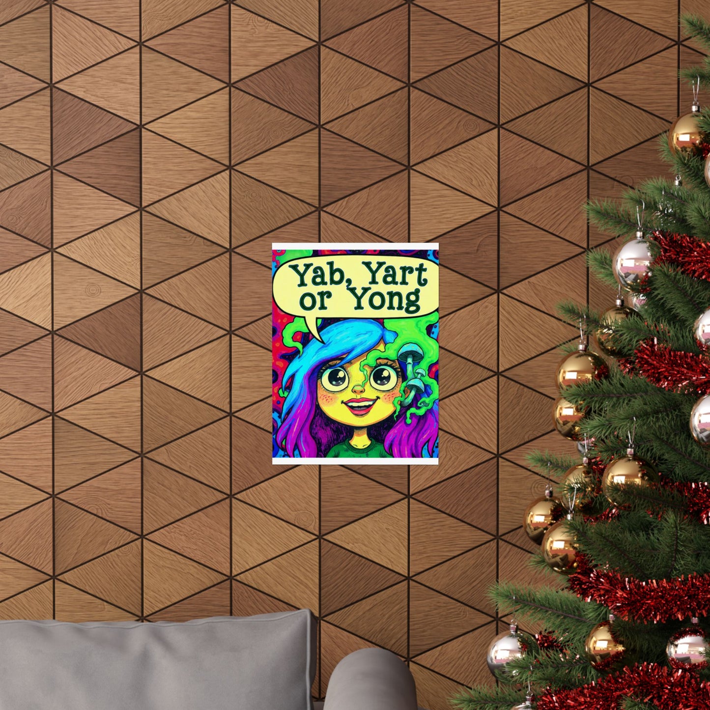Psychedelic Cartoon Poster — "Yab, Yart or Yong" Matte Vertical Art Print