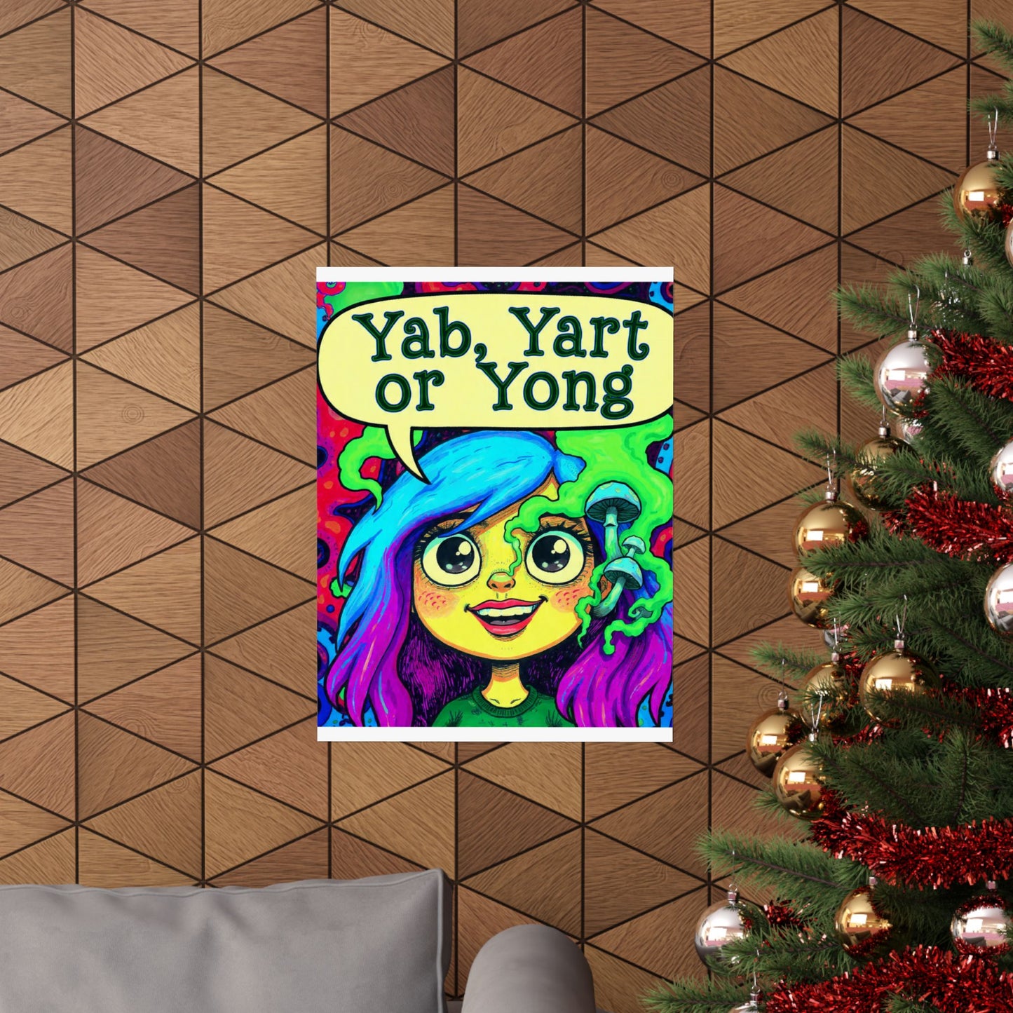 Psychedelic Cartoon Poster — "Yab, Yart or Yong" Matte Vertical Art Print