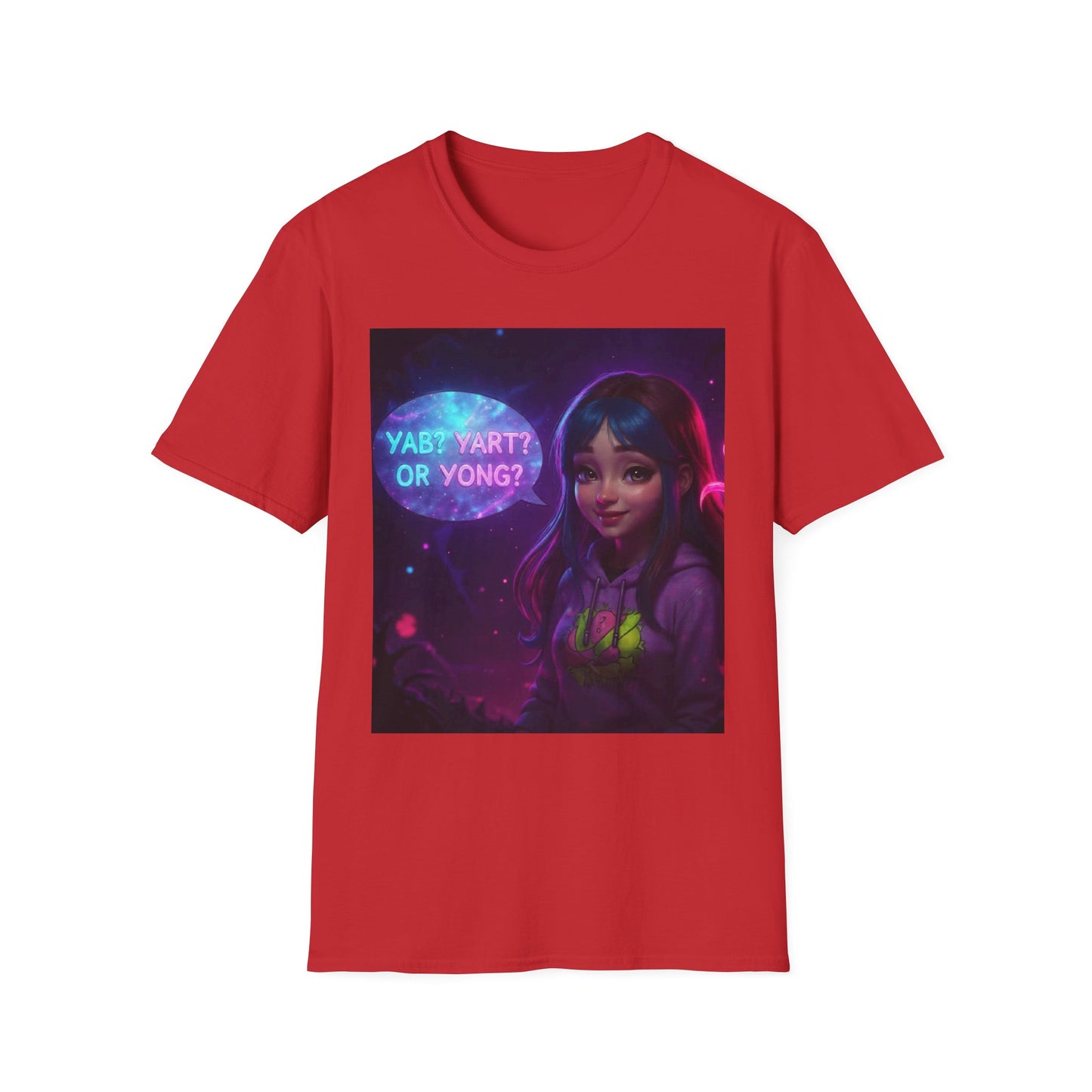 Yab? Yart? Or Yong? Neon Cybergirl Graphic T-Shirt