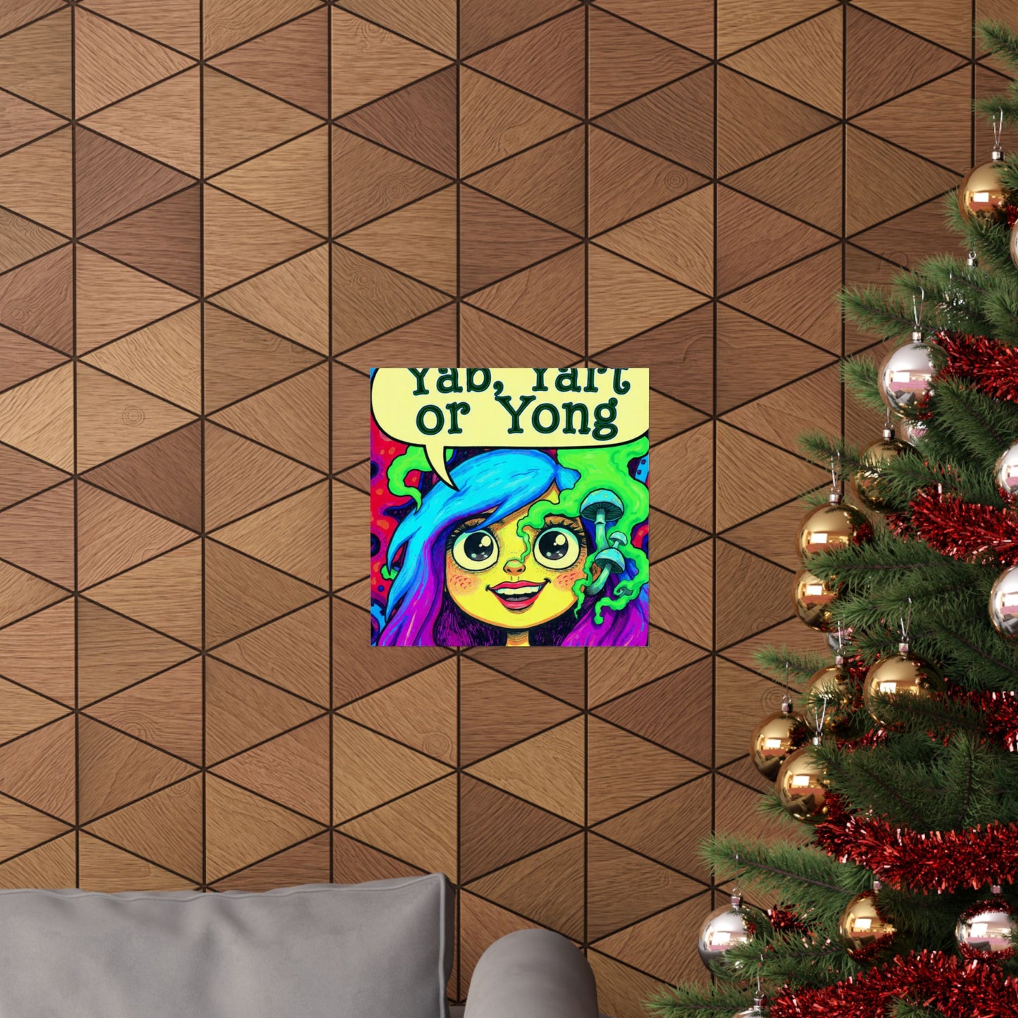 Psychedelic Cartoon Poster — "Yab, Yart or Yong" Matte Vertical Art Print