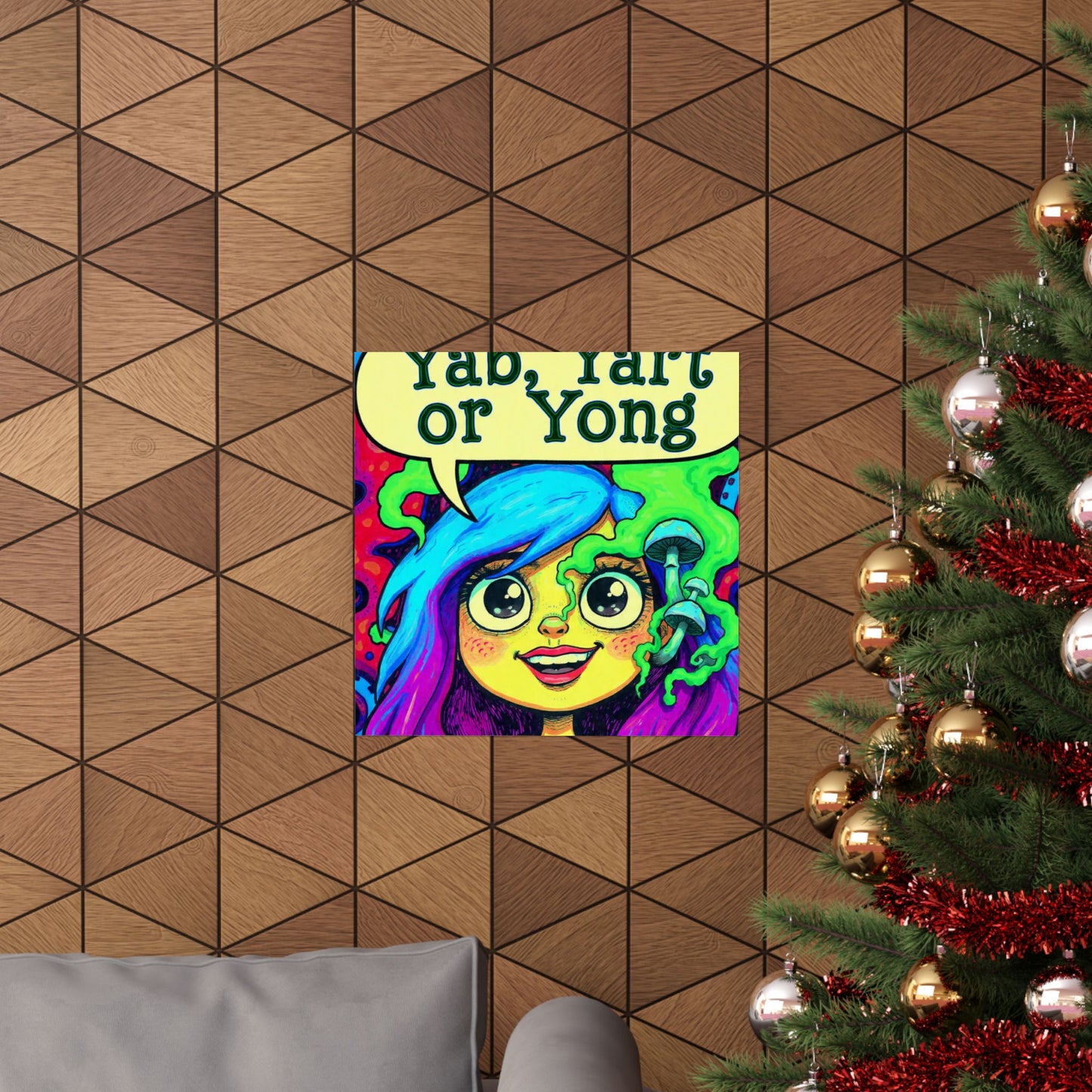 Psychedelic Cartoon Poster — "Yab, Yart or Yong" Matte Vertical Art Print