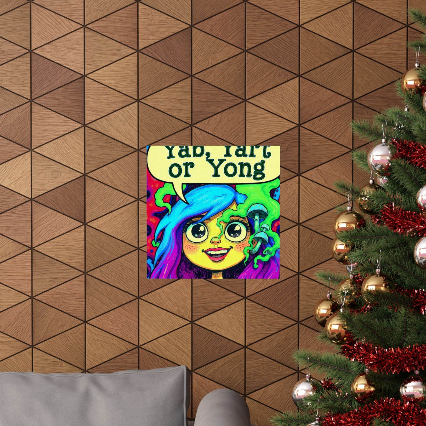 Psychedelic Cartoon Poster — "Yab, Yart or Yong" Matte Vertical Art Print